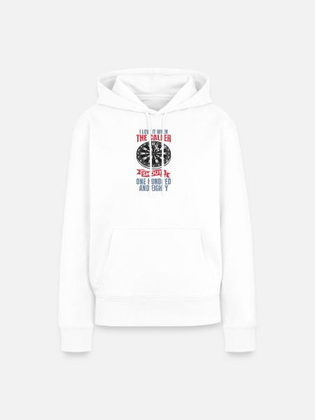 Lustiger Dart Witz - Frauen Premium Bio Hoodie - Weiß