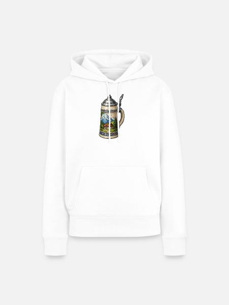 Alpenhütte im Bierkrug - Frauen Premium Bio Hoodie - Weiß