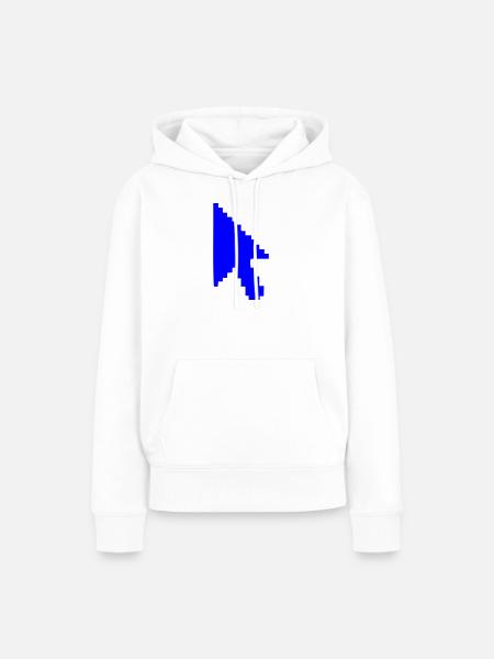 Zeiger Maus Silhouette - Frauen Premium Bio Hoodie - Weiß