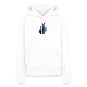 Neon Rabbit Cyberpunk - Frauen Premium Bio Hoodie - Weiß - Vorne - Julia (174cm)