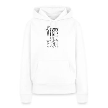 Château de sable Summer Vibes - Sweat à capuche Premium bio Femme - blanc - Devant - Julia (174cm)