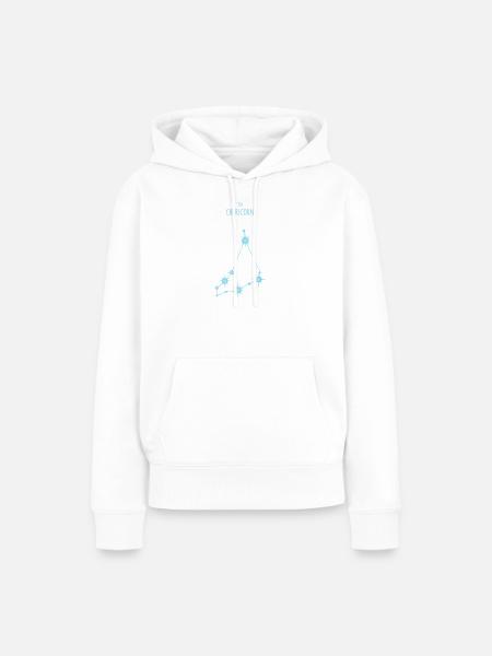 Steinbock Tierkreiszeichen Stern Sternbild Blau - Frauen Premium Bio Hoodie - Weiß