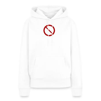 Interdit T-Shirt Cadeau Humour - Sweat à capuche Premium bio Femme - blanc - Devant - Julia (174cm)