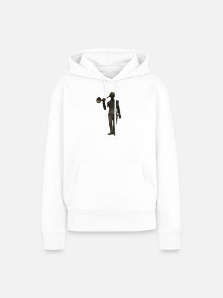 Statue mit Hörrohr - Frauen Premium Bio Hoodie - Weiß