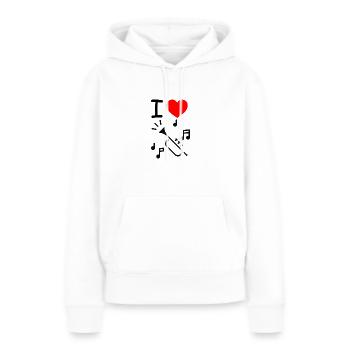 I ❤️ Blasmusik - Frauen Premium Bio Hoodie - Weiß - Vorne - Julia (174cm)