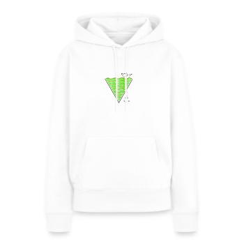 Triangle Mer et Amour Bonheur Ancre - Sweat à capuche Premium bio Femme - blanc - Devant - Julia (174cm)