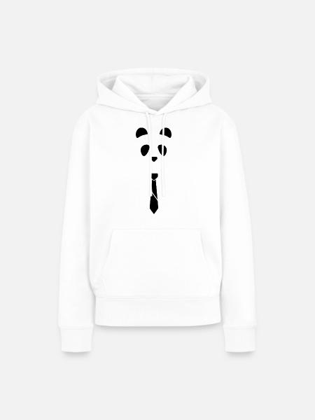Panda-Bindung - Frauen Premium Bio Hoodie - Weiß
