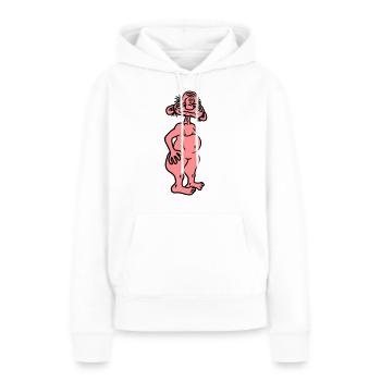 vieux opa homme nu laid horreur monstre dégoûtant - Sweat à capuche Premium bio Femme - blanc - Devant - Julia (174cm)
