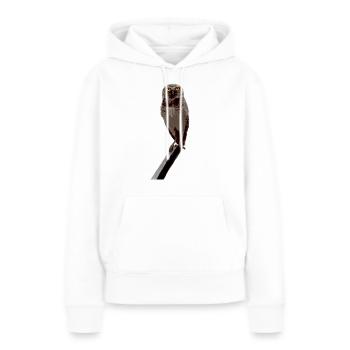 la chouette - Sweat à capuche Premium bio Femme - blanc - Devant - Julia (174cm)