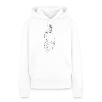 Petit catcheur - Sweat à capuche Premium bio Femme - blanc - Devant - Julia (174cm)
