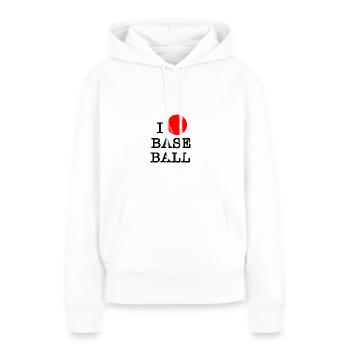 I love baseball - Sweat à capuche Premium bio Femme - blanc - Devant - Julia (174cm)