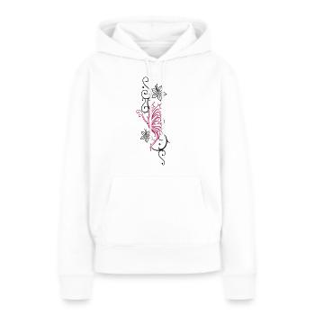 Tribal avec le papillon, floral - Sweat à capuche Premium bio Femme - blanc - Devant - Julia (174cm)