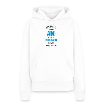 adolescent / enfant / ado / adolescente - Sweat à capuche Premium bio Femme - blanc - Devant - Julia (174cm)