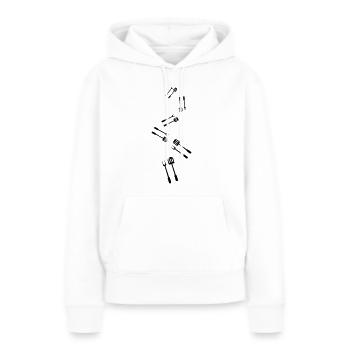 Grillzange Grillen Symbol - Frauen Premium Bio Hoodie - Weiß - Vorne - Julia (174cm)