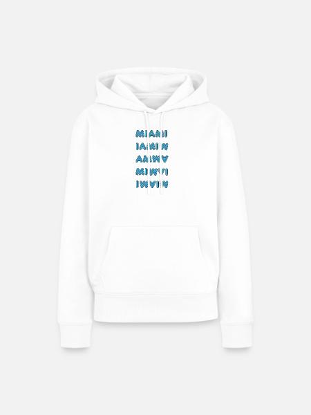 Miami Blau - Frauen Premium Bio Hoodie - Weiß
