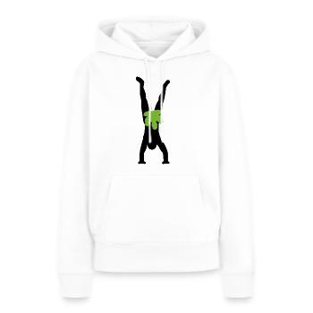 Adam fait le poirier - Sweat à capuche Premium bio Femme - blanc - Devant - Julia (174cm)