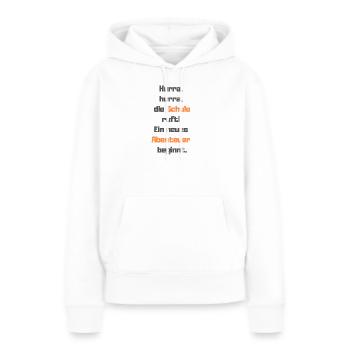 Hourra, hourra, l’école vous appelle ! Une nouvelle aventure - Sweat à capuche Premium bio Femme - blanc - Devant - Julia (174cm)