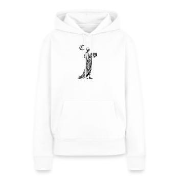 squelette avec échiquier - Sweat à capuche Premium bio Femme - blanc - Devant - Julia (174cm)