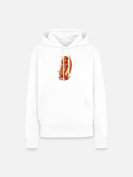 Feuer Hotdog  - Frauen Premium Bio Hoodie - Weiß