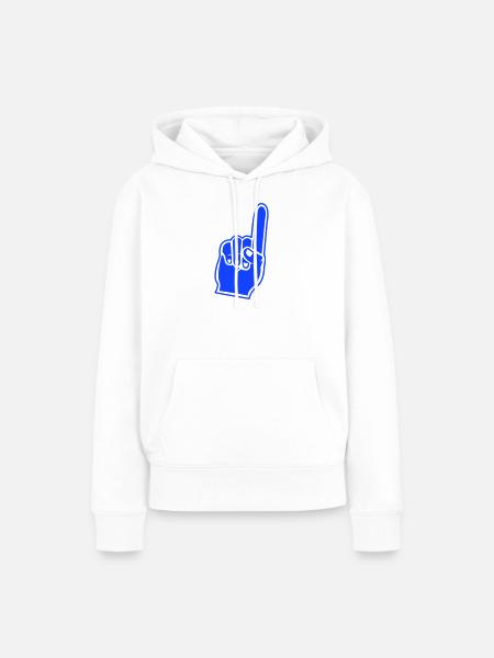 Fan Hand Zeigefinger Icon - Frauen Premium Bio Hoodie - Weiß