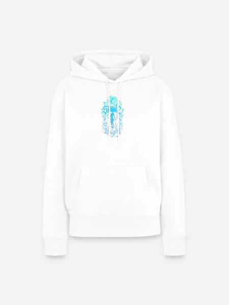 Blumenrahmen-Mädchen Silhouette - Frauen Premium Bio Hoodie - Weiß