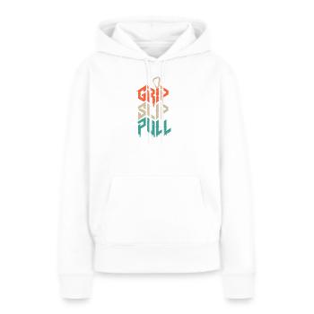 Grip Slip Pull Climbing Grunge - Sweat à capuche Premium bio Femme - blanc - Devant - Julia (174cm)