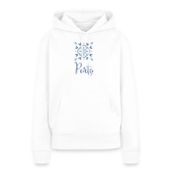 Porto - Frauen Premium Bio Hoodie - Weiß - Vorne - Julia (174cm)