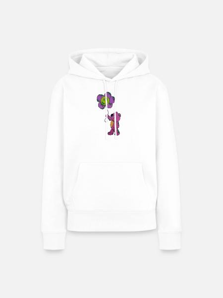 Pink Blütenfreund Panda - Frauen Premium Bio Hoodie - Weiß