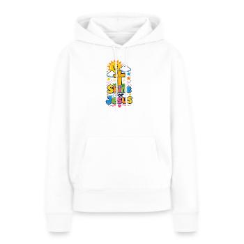 Message de croix colorée briller pour Jésus - Sweat à capuche Premium bio Femme - blanc - Devant - Julia (174cm)