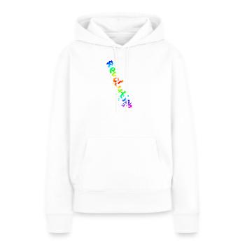 REVOLUTION (Regenbogen) - Frauen Premium Bio Hoodie - Weiß - Vorne - Julia (174cm)