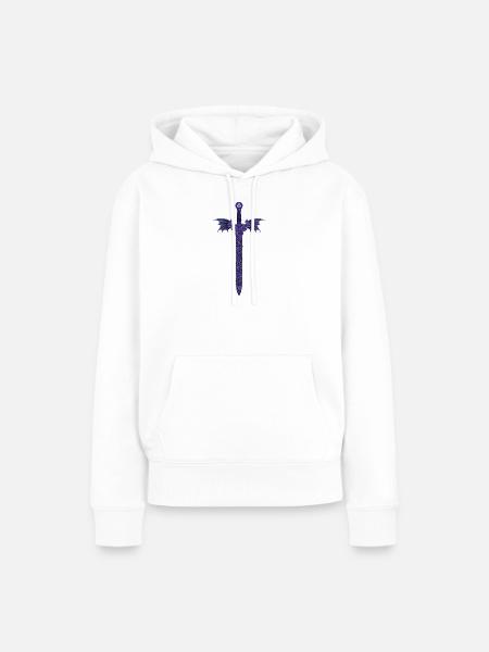 Rozenzwaard met Vleugels - Vrouwen Premium Bio hoodie - wit