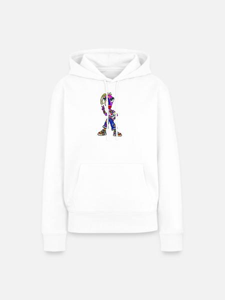 Neon Punk Portrait - Frauen Premium Bio Hoodie - Weiß
