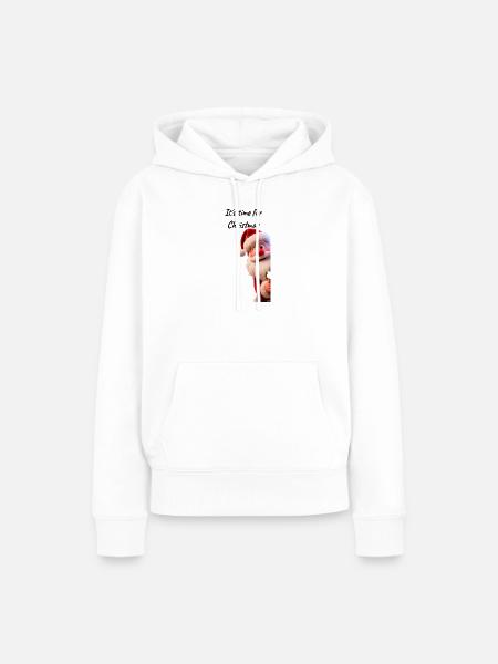 Festlicher Weihnachtsmann mit leuchtendem Bart - Frauen Premium Bio Hoodie - Weiß