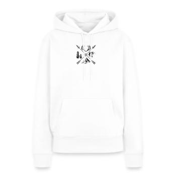 Abstrakte geometrische Strichkunst T-Shirt - Frauen Premium Bio Hoodie - Weiß - Vorne - Julia (174cm)
