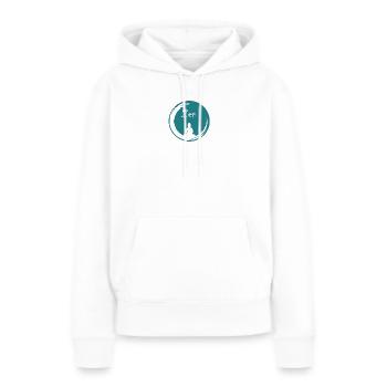 Bulle zen - Sweat à capuche Premium bio Femme - blanc - Devant - Julia (174cm)