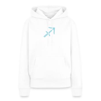 Schütze Tierkreiszeichen Pastel Blau - Frauen Premium Bio Hoodie - Weiß - Vorne - Julia (174cm)