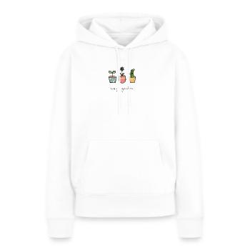 Petits pots de fleurs de jardin - Sweat à capuche Premium bio Femme - blanc - Devant - Julia (174cm)
