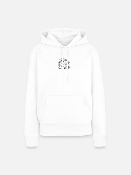 Kuschelkätzchen im Liebesherz - Frauen Premium Bio Hoodie - Weiß