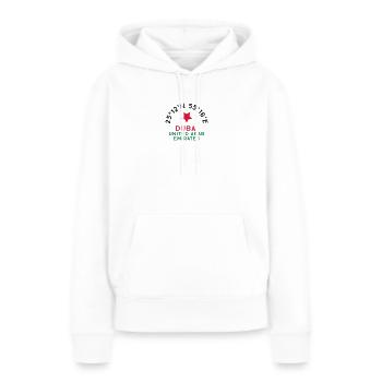 Dubaï - Sweat à capuche Premium bio Femme - blanc - Devant - Julia (174cm)