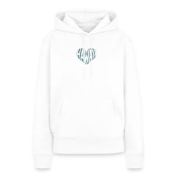 Hawaï, Hawaï Angular HeartTypo Design - Sweat à capuche Premium bio Femme - blanc - Devant - Julia (174cm)