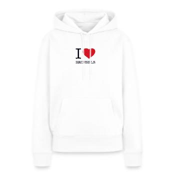 I LOVE BRUSSELS Brüssel - Frauen Premium Bio Hoodie - Weiß - Vorne - Julia (174cm)