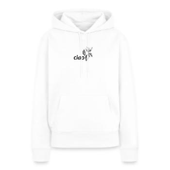 ciao kakao - Frauen Premium Bio Hoodie - Weiß - Vorne - Julia (174cm)