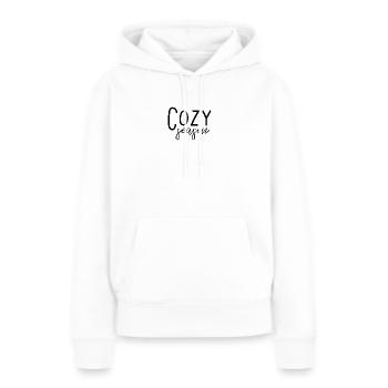 Saison confortable - Sweat à capuche Premium bio Femme - blanc - Devant - Julia (174cm)