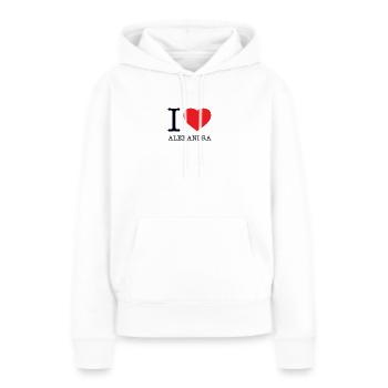 I LOVE ALEXANDRA - Frauen Premium Bio Hoodie - Weiß - Vorne - Julia (174cm)