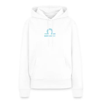 Waagezeichensymbol Pastellblau - Frauen Premium Bio Hoodie - Weiß - Vorne - Julia (174cm)