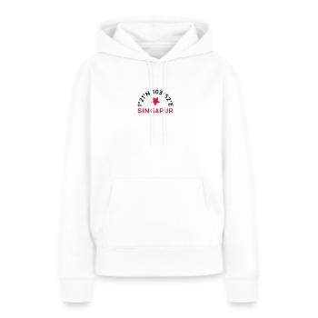 Singapour - Sweat à capuche Premium bio Femme - blanc - Devant - Julia (174cm)