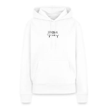 Plus fort qu'hier - Sweat à capuche Premium bio Femme - blanc - Devant - Julia (174cm)