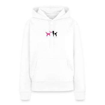 un caniche et un ballon-caniche - Sweat à capuche Premium bio Femme - blanc - Devant - Julia (174cm)