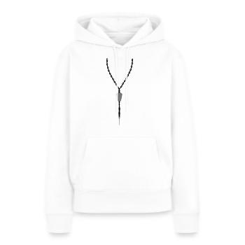 pendentif dart bijoux collier tour de cou flèches d - Sweat à capuche Premium bio Femme - blanc - Devant - Julia (174cm)