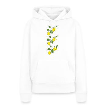 zitronen zweige dreifach - Frauen Premium Bio Hoodie - Weiß - Vorne - Julia (174cm)